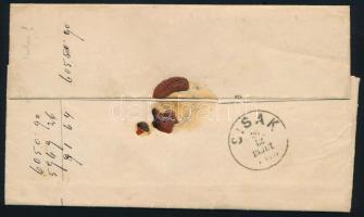 1873 Réznyomat 5kr távolsági levélen teljes tartalommal Poljánáról "KUTINA" - "SISAK&...