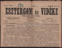 1858 Hírlapilleték 1kr az Esztergom és Vidéke 1883.03.18- számán luxus minőség / Newspaper duty stam...