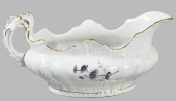 Szecessziós porcelán szószkínáló, 23x10 cm