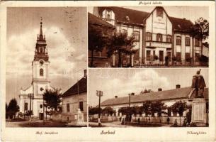 1948 Sarkad, Református templom, községháza, polgári iskola (EB)