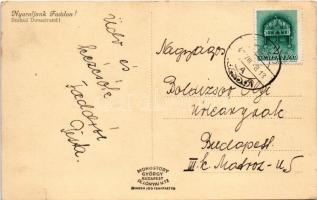 Fadd, Széchenyi utca, Római katolikus iskola, Községháza, Postahivatal, Strand, fürdőzők (kis szakad...