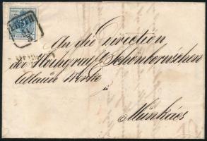 1854.03.31. Távolsági levél kézi 9kr bérmentesítéssel / Domestic cover with HP 9kr franking "PE...
