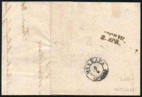 1854.03.31. Távolsági levél kézi 9kr bérmentesítéssel / Domestic cover with HP 9kr franking "PE...