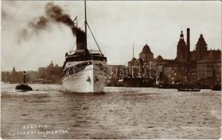 Szczecin, Stettin; Ausfahrt der "Hertha". Seereise Stettin-Rügen durch Schnelldampfer der ...