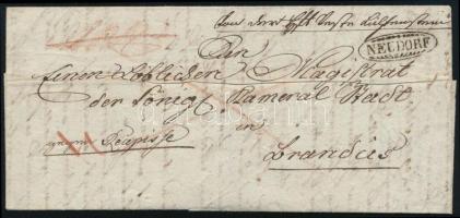 1819.10.18. Ajánlott tértivevényes levél "14/4" portó feljegyzéssel, luxus minőség / Regis...