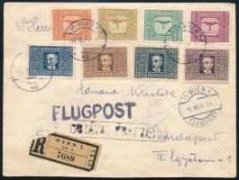 1924 Ajánlott légi levél "WIEN" - Budapest / Registered airmail cover "WIEN" - B...