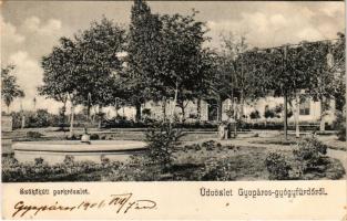 1906 Gyopárosfürdő (Orosháza), szökőkúti parkrészlet (Rb)
