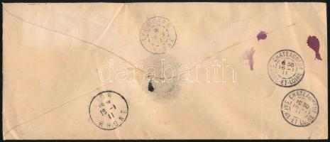 1910 Ajánlott levél Franciaországba / Registered cover to France