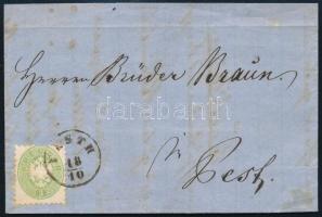~1864 Helyi levél 3kr bérmentesítéssel, "PESTH" / Local cover