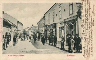 Léva Kazinczy street with the shop of Vilmos Grotte