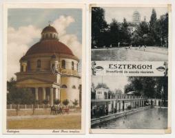 Esztergom - 23 db RÉGI város képeslap, közte néhány MODERN