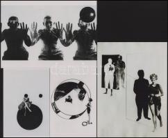 cca 1929 előtti, Moholy-Nagy László (1895-1946) magyar - amerikai fotográfus kollázsai, 4 db modern ...