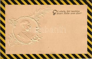 Gott erhalte, Gott beschütze Unsern Kaiser, unser Land! / Ferenc József, dombornyomott lap, a Habsbu...