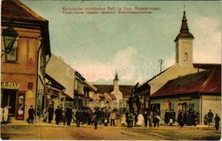 1906 Fehértemplom, Ung. Weisskirchen, Bela Crkva; Vásár utca (északi részlete), Djak üzlete, Kőbánya...
