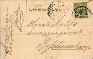 1906 Fehértemplom, Ung. Weisskirchen, Bela Crkva; Vásár utca (északi részlete), Djak üzlete, Kőbánya...