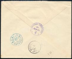 1907 Ajánlott, "SERVICE DE LA COMMISSION EUROPÉENNE DU DANUBE" fejléces levél 50bani bélye...