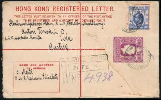 1914 Ajánlott díjjegyes levél az S.M.S. Kaiserin Elisabeth cirkáló egyik tengerésztisztjétől Polára ...