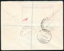 1939 Ajánlott, cenzúrázott levél "PORT MORESBY / PAPUA" - "ZÜRICH" / Registered,...