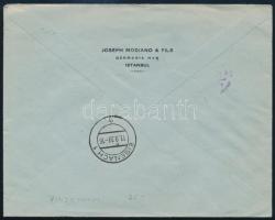 1939 Ajánlott levél amerikai-török barátság bélyegekkel, "ISTANBUL" - "EISENACH 1&quo...