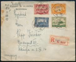 1936 Ajánlott levél "SHANGHAI" - Budapest / Registered cover to Budapest