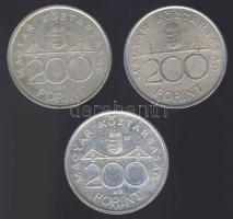 1992-93. 200Ft Ag "MNB" (3x) T:1/2,2