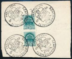 1940 Szatmárnémeti Visszatért alkalmi bélyegzések állandó kimaradási engedély hátoldalán