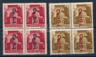 1946 Betűs Cs.5-I. és Cs.10-I. négyestömb (64.000)