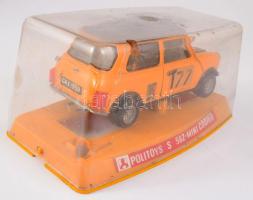 Politoys S 582 Mini Cooper makett autó, eredeti vitrinében, h: 17 cm