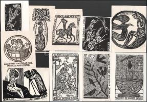 Perei Zoltán (1913-1992): 10 db kisgrafika. Fametszet, papír, egy kivételével mindegyik jelzett, klf...