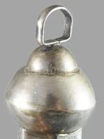 1812 Ezüst (Ag) tóramutató zöld kő díszítéssel. Jelzett, orosz, 84 zolotniki jellel, h: 21 cm, 46g /...