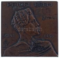 1946. "Petőfi Érem / A sportoló nemzetét szolgálja" kétoldalas bronz díjplakett, hátoldalá...