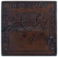1946. "Petőfi Érem / A sportoló nemzetét szolgálja" kétoldalas bronz díjplakett, hátoldalá...