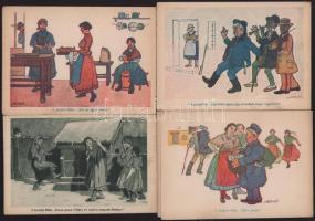 1925 14 db különböző vegyes minőségű Tombola-levelezőlap közte 7 használatlan tombolaszelvénnyel, 2 ...