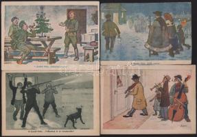 1925 14 db különböző vegyes minőségű Tombola-levelezőlap közte 7 használatlan tombolaszelvénnyel, 2 ...