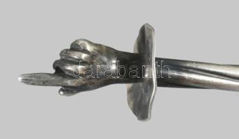 cca 1880 Ezüst (Ag) tóramutató Jelzett, orosz, 84 zolotniki jellel, h: 22 cm, 51g