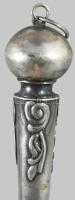 cca 1880 Ezüst (Ag) tóramutató Jelzett, orosz, 84 zolotniki jellel, h: 22 cm, 51g