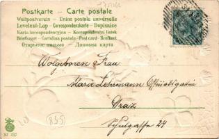 Prosit Neujahr! / New Year greeting art postcard with chimney sweeper and pig. No. 237. Art Nouveau,...