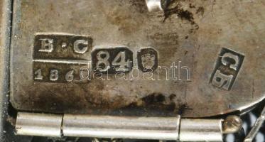 1865 Ezüst (Ag) filigrán malom alakú besamin tartó. Jelzett, datált, orosz, 84 zolotniki jellel, m: ...