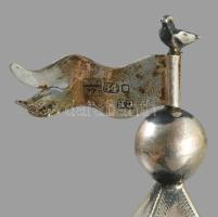 1865 Ezüst (Ag) filigrán malom alakú besamin tartó. Jelzett, datált, orosz, 84 zolotniki jellel, m: ...