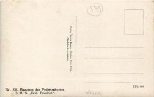 Einsetzen d. Vedettenbootes SMS Erzh. Friedrich. Atelier des Roten Kreuz Nr. 321. Pola / Gőzbárka ví...