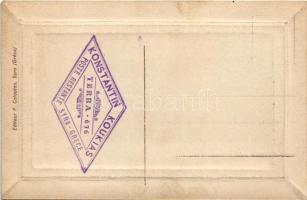 Syros, Syra; view, port. F. Caloutas. TCV card + "Konstantin Koukias"