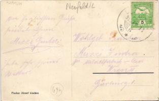 Lajtafalu, Potzneusiedl; utca, templom. Fischer József kiadása / street view, church (fl)