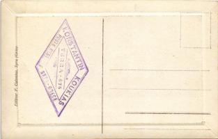 Syros, Syra; Chautiers. F. Caloutas / port, ships. TCV card + "Konstantin Koukias" (pinhol...