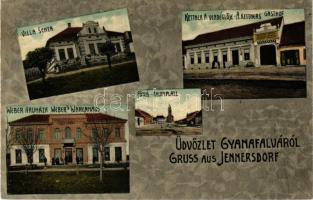 1912 Gyanafalva, Jennersdorf; Villa Senta, Fő tér, Kettner Antal vendéglője, Weber Zsigmond üzlete é...