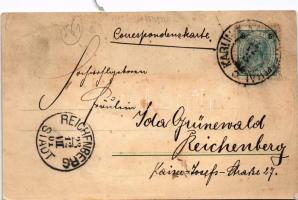 1901 'Hast du fünf Karten nun beinand'...' / crocodile art postcard