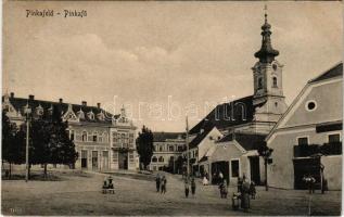 Pinkafő, Pinkafeld; templom, üzletek. Karl Strobl kiadása / church, shops (EB)