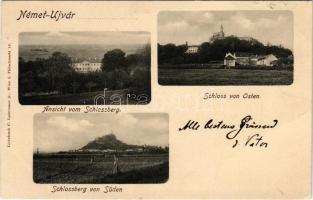 1904 Németújvár, Német-Újvár, Güssing; Ansicht vom Schlossberg, Schloss von Osten, von Süden / látké...