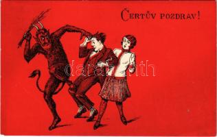 Certuv pozdrav. C.H.W. VIII/2. 2503-5. / Krampus greeting art postcard (fl)