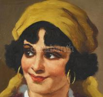 Bíró F. (Ferenc?) jelzéssel, XX. sz. első fele: Menyecske. Olaj, fa. Dekoratív fakeretben, 24x18 cm