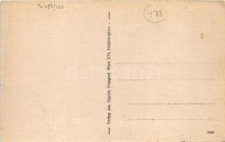 Veperd, Weppersdorf; Bahngasse mit Kriegerdenkmal / Vasút utca, hősi emlékmű. Jos. Eppich fényképész...